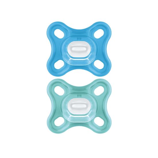 Picture of MAM Comfort Baby Pacifiers, Lightweight One-Piece Full Silicone Binky for Newborns 0-3 Months, BPA-Free Nipple, Easy to Clean Pacifier, Best for Breastfed Babies, with Sterilizer Case, 2 Count Binkies