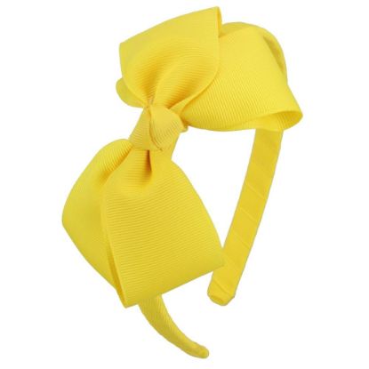 Picture of 7Rainbows Fashion Cute Yellow Bow Headband for Girls Toddlers.