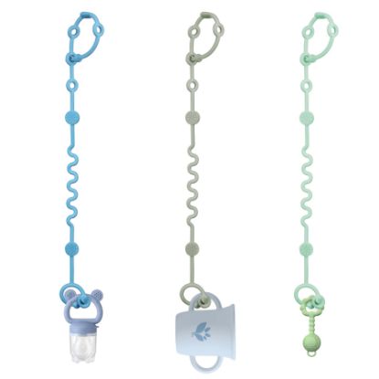 Picture of LittleHugs Toy Straps for Baby, boy-3pcs Adjustable Toy Holder for Stroller Accessories, Silicone Baby Tether Pacifier Clip, No Throw Baby Travel Essential Leash for High Chair, Car Seat (boy-3 Pack)