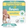 Picture of Pampers Baby Wipes Sensitive, Water Based Wipes, Hypoallergenic and Unscented Wipes, 192 Wipes Total (3 Refill Packs)