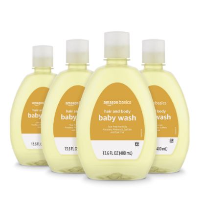 Picture of Amazon Basics Tear-Free Baby Hair and Body Wash, Lightly scented, 13.60 Fl Oz (Pack of 4)