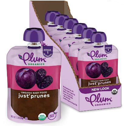 Picture of Plum Organics Stage 1 Organic Baby Food - Just Prunes - 3.5 oz Pouch (Pack of 6) - Organic Baby Food Pouch