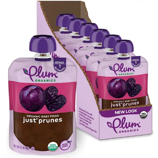Picture of Plum Organics Stage 1 Organic Baby Food - Just Prunes - 3.5 oz Pouch (Pack of 6) - Organic Baby Food Pouch