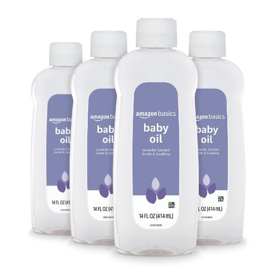 Picture of Amazon Basics Baby Oil, Lavender Scented, 14 Fl Oz (Pack of 4) (Previously Solimo)