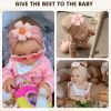 Picture of MIUXUESO 3 Pcs Baby Flower Headbands Baby Girls Nylon Headbands Soft Hairbands Hair Accessories for Newborn Infant Toddler Kids (Khaki Brown Pink)