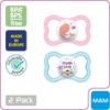 Picture of MAM Air Modern Pacifiers (2 Pack), MAM Sensitive Skin Pacifier 16+ Months, Best Pacifier for Breastfed Babies, Baby Girl Pacifiers, Pink