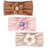 Picture of MIUXUESO 3 Pcs Baby Flower Headbands Baby Girls Nylon Headbands Soft Hairbands Hair Accessories for Newborn Infant Toddler Kids (Beige,Pink,Brown)