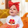 Picture of YanJie Thanksgiving Baby Headbands Turkey Printed Bows Newborn Hair Bows Fall Baby Girl Bows Orange Headband Bows Big Infant Hair Accessories Toddlers