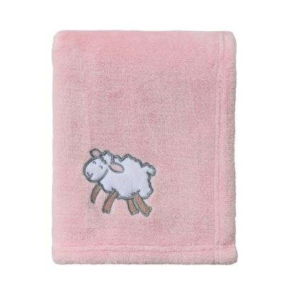 Picture of CREVENT 30''X40'' Light Cozy Plush Fluffy Warm Fleece Stroller Baby Blanket for Girl Infant Toddler Crib Cot Stroller, Baby Birthday Pink Sheep