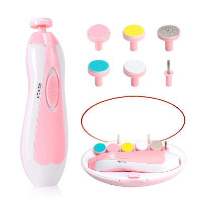 Picture of Baby Nail Trimmer Electric-12 in 1 Baby Nail Clippers Safe Baby Nail File Kit with a Nail Clipper, Scissor, Tweezers, and Nail Files (Pink)