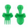 Picture of EZTOTZ Self Feeding Baby Utensils - Mini Baby Spoon & Baby Fork Training Set for Baby Led Weaning - Anti-Choke Toddler Silverware - 6-12 Months+ - Safe, Non-Toxic & BPA Free - Made in USA