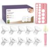 Picture of Nuliie 10PCS Flange Sizing Kit 13/15/17/19/21mm for 24mm Flange/Shield of Most Pumps, Silicone Flanges Insert for Momcozy/Spectra Electric Breast Pump, Breastfeeding Essential Pumping Kit for Moms