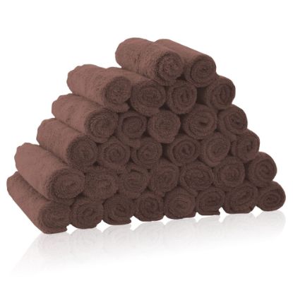 Picture of 32 Pack Baby Washcloths - Luxury Coral Fleece - Absorbent and Soft Wash Clothes for Newborns, Infants and Toddlers - Suitable for Sensitive Skin and New Born - Baby Shower - Wood Brown, 10x10 Inch