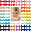 Picture of CÉLLOT Baby Hair Clips 50 Pieces 25 Colors in Pairs Baby Girls Fully Lined Bows Hair Pins Tiny 2" Hair Bows Alligator Clips for Girls Infants Toddlers