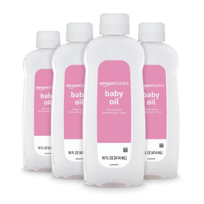 Picture of Amazon Basics Baby Oil, Mild & Gentle, Dermatologist Tested, 14 Fl Oz (Pack of 4) (Previously Solimo)