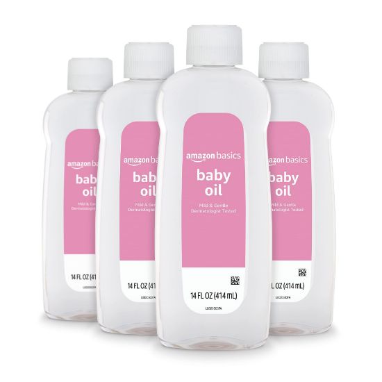 Picture of Amazon Basics Baby Oil, Mild & Gentle, Dermatologist Tested, 14 Fl Oz (Pack of 4) (Previously Solimo)