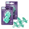 Picture of Philips Avent Soothie 0-3 Months Orthodontic Baby Pacifiers, 100% Silicone Pacifiers, One Piece, BPA-Free, Green, 4 Pack, Model SCF190/41