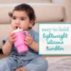 Picture of Infantino My 1st Tumbler - Adorable Miniature Tumbler with Leak-Resistant Straw and Toddler-Friendly Handle, Encourages Hydration, Easy to Clean, 9 fl. oz, Cotton Candy
