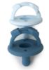 Picture of Itzy Ritzy Silicone Pacifiers for Newborn - Sweetie Soother Pacifiers Feature Collapsible Handle & Two Air Holes for Added Safety; for Ages Newborn and Up, Set of 2 in Light Blue & Dark Blue