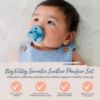 Picture of Itzy Ritzy Silicone Pacifiers for Newborn - Sweetie Soother Pacifiers Feature Collapsible Handle & Two Air Holes for Added Safety; for Ages Newborn and Up, Set of 2 in Light Blue & Dark Blue