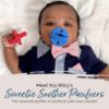 Picture of Itzy Ritzy Silicone Pacifiers for Newborn - Sweetie Soother Pacifiers Feature Collapsible Handle & Two Air Holes for Added Safety; for Ages Newborn and Up, Set of 2 in Hero Red & Hero Blue
