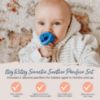 Picture of Itzy Ritzy Silicone Pacifiers for Newborn - Sweetie Soother Pacifiers Feature Collapsible Handle & Two Air Holes for Added Safety; for Ages Newborn and Up, Set of 2 in Hero Red & Hero Blue