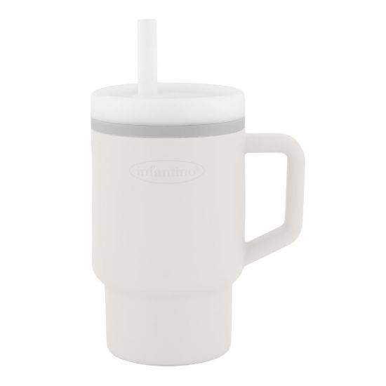 Picture of Infantino My 1st Tumbler - Adorable Miniature Tumbler with Leak-Resistant Straw and Toddler-Friendly Handle, Encourages Hydration, Easy to Clean, 9 fl. oz, Cream