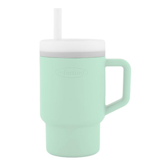 Picture of Infantino My 1st Tumbler - Adorable Miniature Tumbler with Leak-Resistant Straw and Toddler-Friendly Handle, Encourages Hydration, Easy to Clean, 9 fl. oz, Cool Mint