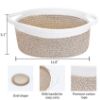 Picture of ABenkle Small Woven Basket, 12" x 8" x 5" - Cute Storage Basket with Handles for Room, Cat & Dog Toys, Gift Box