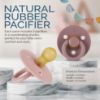 Picture of Itzy Ritzy Natural Rubber Pacifiers, Set of 2 - Natural Rubber Newborn Pacifiers with Cherry-Shaped Nipple & Large Air Holes for Added Safety; Set of 2 in Blossom & Rosewood, Ages 0 - 6 Months