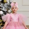 Picture of YanJie Christmas Baby Girls Headbands Red Bow Pink Snowflake Headband Newborn Wide Headwraps Snowman Headband Hair Accessories Infant Toddlers