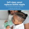 Picture of Dr. Brown's Milestones Wide-Neck Sippy Spout Bottle with 100% Silicone Handles, Easy-Grip Handles with Soft Sippy Spout, 9oz/270mL, Green, 1-Pack, 6m+