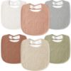 Picture of Susurration Muslin Baby Bibs 6 Pack Bandana Drool Bibs,Soft Square Adjustable Baby Drooling Bibs for Unisex Girls & Boys(Brown)