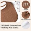 Picture of Susurration Muslin Baby Bibs 6 Pack Bandana Drool Bibs,Soft Square Adjustable Baby Drooling Bibs for Unisex Girls & Boys(Brown)