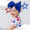 Picture of YanJie Baby Headbands Red Hair Bow Blue Headband Baby Bow Newborn for Girls Nylon Headband Infant Baby Girl Big Bows Baby 0-6 Months Toddler Headband
