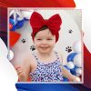 Picture of YanJie Baby Headbands Red Hair Bow Blue Headband Baby Bow Newborn for Girls Nylon Headband Infant Baby Girl Big Bows Baby 0-6 Months Toddler Headband