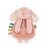 Picture of Itzy Ritzy - Itzy Lovey Including Teether - Baby Lovey with Teether, Textured Ribbons & Dangle Arms - Features Crinkle Sound, Sherpa Fabric and Minky Plush (Pink Bunny)