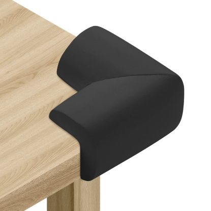 Picture of 8 Pack Soft Sponge Table Corners, Corner Protector Baby, Baby Proofing Corner Guards, Pre-Taped Furniture Corner Protectors, Child Safety Furniture Bumper, Corner Protectors for furniturey, Black
