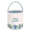 Picture of LessMo Easter Bunny Basket Egg Buckets Gifts Tote Bags, Canvas Cotton Blue Cute Personalized Egg Hunt Basket Stuffers for Easter Party
