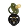 Picture of Itzy Ritzy Natural Rubber Pacifiers Set of 2 - Natural Rubber Newborn Pacifiers with Cherry-Shaped Nipple & Large Air Holes for Added Safety; Set of 2 in Camo & Midnight, Ages 0 - 6 Months