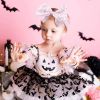 Picture of YanJie Halloween Baby Headbands Bow Ghost Hair Bow Baby Pink Halloween Bow baby White Halloween Bows Newborn Bows Infant Halloween Hair Accessorie