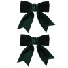 Picture of Velvet Dark Green Hair Bows Clips 4" Christmas Party Dress Decor Accessory for Toddler Teen Girls Big Fall Velvet Ribbon Bow-knot Alligator Barrettes Hairpins Kids New Year Gift