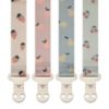 Picture of Stadela Baby Pacifier Clip Holder - Girl or Boy Unisex 4 Pack Gift Set - Summer Peaches Strawberies Cherries Pears (Fruits)