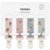Picture of Stadela Baby Pacifier Clip Holder - Girl or Boy Unisex 4 Pack Gift Set - Summer Peaches Strawberies Cherries Pears (Fruits)