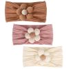 Picture of MIUXUESO 3 Pcs Baby Flower Headbands Baby Girls Nylon Headband Soft Hairbands Hair Accessories for Newborn Infant Toddler Kids (Yellow,Pink,Brown)