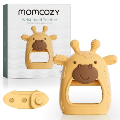 Picture of Momcozy Baby Teether Toys | Baby Teething Toys | Baby Teething Relief | Food Grade Silicone Teether Baby Toys | Baby Teether 0-6 Months | Teething Toy 6-12 Months | Baby Essential | Yellow