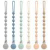 Picture of Cuddle Campus Pacifier Clip,Pack of 6 Pacifier Holder Clip with One Piece Design,Soft Flexible Silicone Baby Pacifier Holder with Texture for Boy and Girl