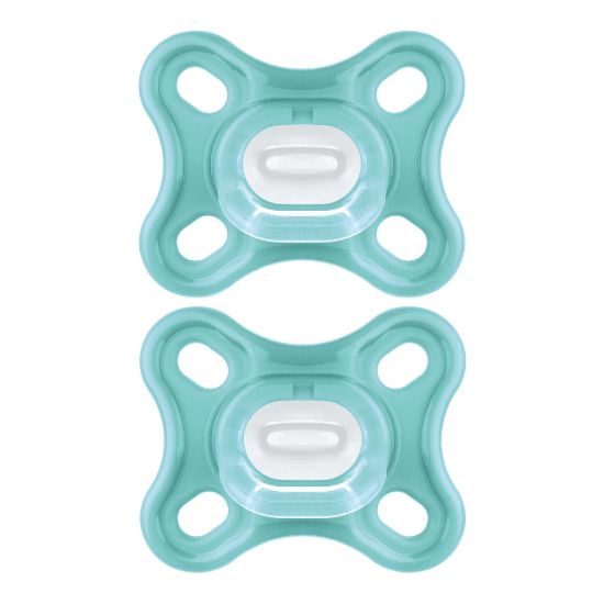 Picture of MAM Comfort Baby Pacifiers, Lightweight One-Piece Full Silicone Binky for Newborns 0-3 Months, BPA-Free Nipple, Easy to Clean Pacifier, Best for Breastfed Babies, with Sterilizer Case, 2 Count Binkies