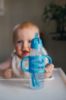 Picture of Dr. Brown's Milestones Narrow Sippy Straw Bottle, Spill-Proof with 100% Silicone Handles and Weighted Straw, 8 oz/250 mL, Blue, 6m+