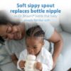 Picture of Dr. Brown's Milestones Wide-Neck Sippy Spout Bottle with 100% Silicone Handles, Easy-Grip Handles with Soft Sippy Spout, 9oz/270mL, Ecru, 1-Pack, 6m+